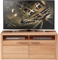 Mueble para TV möbelando >Nature One<, mueble bajo para TV en haya maciza (parcialmente), certificado FSC - Mueble de TV moderno con mucho espacio de almacenamiento para su salón - 131 x 58 x 45 cm (ancho/alto/fondo)