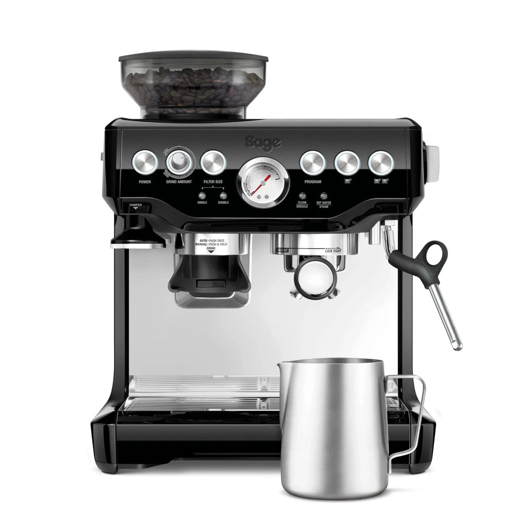 Cafetera Sage Barista Express con molinillo y espumador de leche, molienda automática, espuma de leche, negro