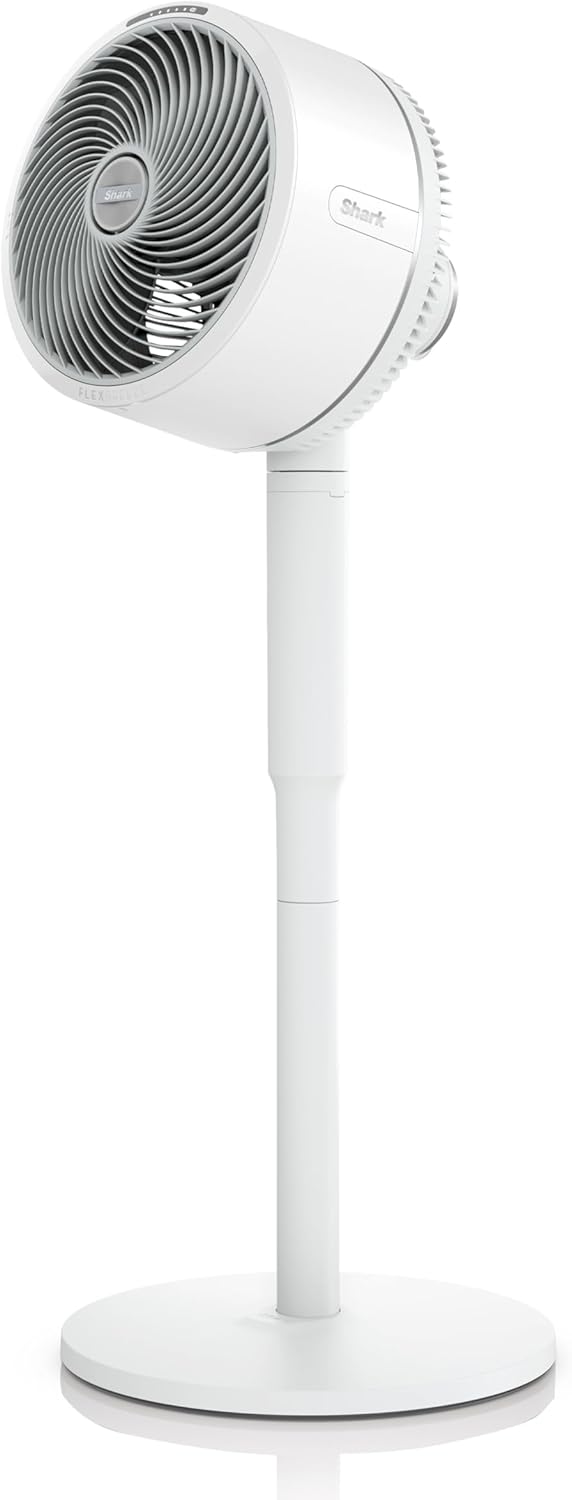 Ventilador Shark FlexBreeze silencioso, ventilador híbrido con y sin cable, portátil, para interiores y exteriores, resistente a los rayos UV y al agua, ultra potente, ultra silencioso, blanco FA220EU