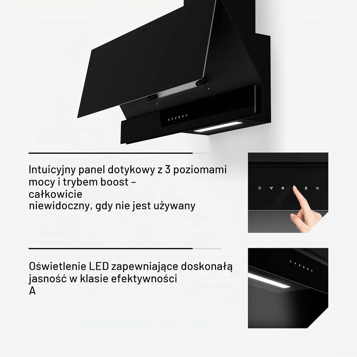 Klarstein Velaire okap kuchenny 90 cm, zwiększenie efektywności energetycznej 820 m³/h, klasa energetyczna A++, obsługa dotykowa, LED, cichy, filtr aluminiowy i z węglem aktywnym, okap kuchenny 90 cm