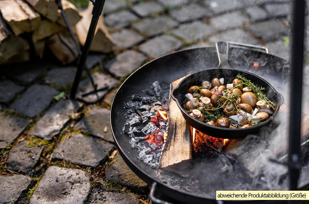 Brasero Grillfürst de acero de Ø 120 cm - brasero para jardín o terraza, sólido, duradero y resistente al calor, para hogueras o como zona de cocción, diámetro 120 cm