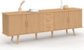IDMarket - Aparador Juliette XXL de 180 cm, 4 puertas efecto listones y 3 cajones