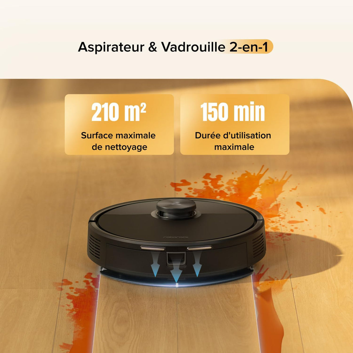 Roborock Q7 M5 Set Aspirador Robot y Fregasuelos 10.000 Pa, Doble Diseño Antienredos, Duración de Limpieza Prolongada, Navegación con LiDAR Preciso, APP, Negro