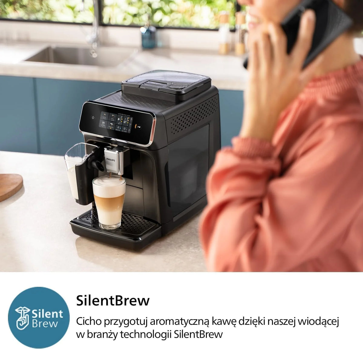 Philips Automatyczny Ekspres do Kawy 2300, LatteGo, Czarny