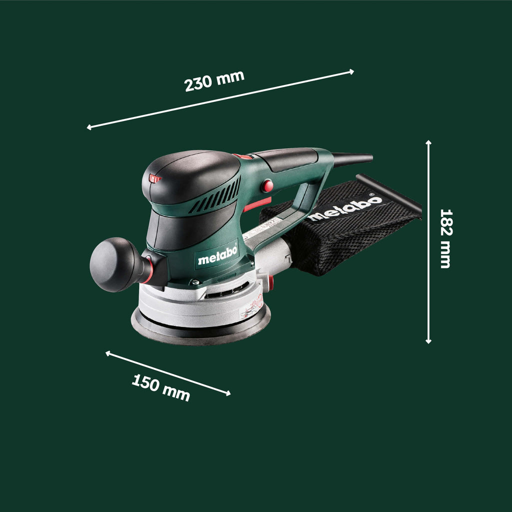 Lijadora excéntrica SXE 450 TurboTec 350 W 14000 rpm 150 mm ajuste de amplitud oscilatoria doble Vario-Elektronik TurboBoost con bolsa para polvo