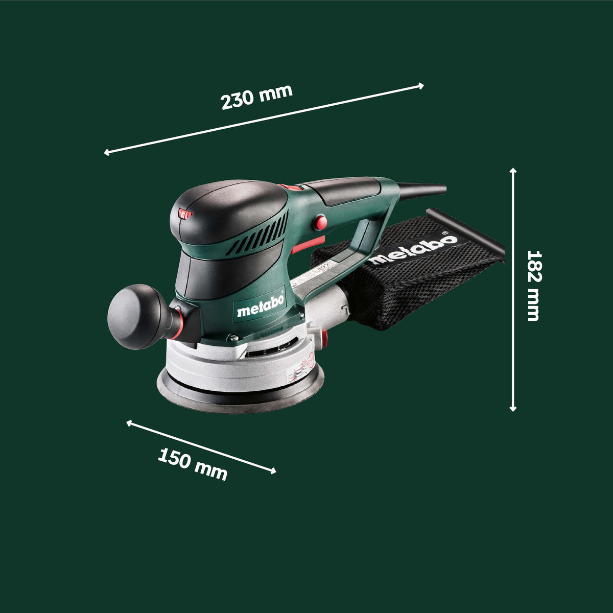 Lijadora excéntrica SXE 450 TurboTec 350 W 14000 rpm 150 mm ajuste de amplitud oscilatoria doble Vario-Elektronik TurboBoost con bolsa para polvo
