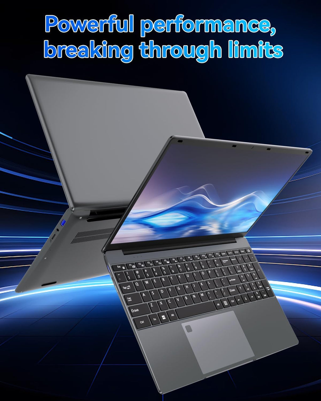Portátil 16 GB RAM LPDDR4 512 GB SSD 15,6 Pulgadas UHD Procesador Celeron N5095 con Touch ID WiFi5 Bluetooth 4.0 USB 3.0 (Película para teclado incluida)