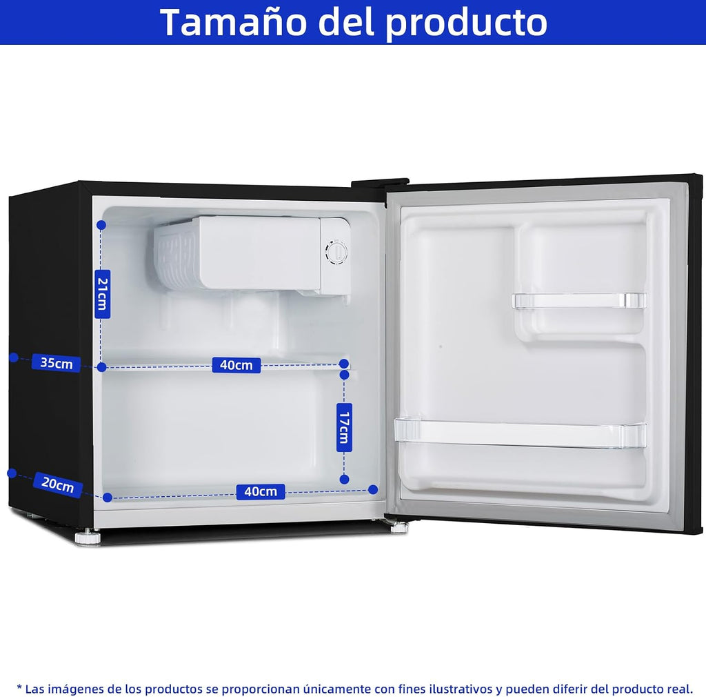 CHIQ Minibar, capacidad 46L, compresor incorporado, botellero y compartimento congelador, control de temperatura regulable, bajo nivel de ruido, puerta reversible, color negro