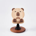 Soporte de madera para teléfono, capibara, tallado a mano, decoración de mesa, regalo
