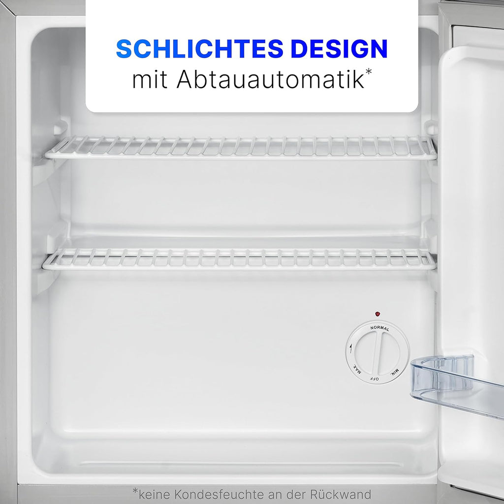 Minibar Bomann® 42 litros | Mini refrigerador para bebidas, ideal para oficina, camping y gaming | nevera pequeña silenciosa 39 dB | Minibar con puerta reversible | 51x45x45 cm | KB 7346 inox