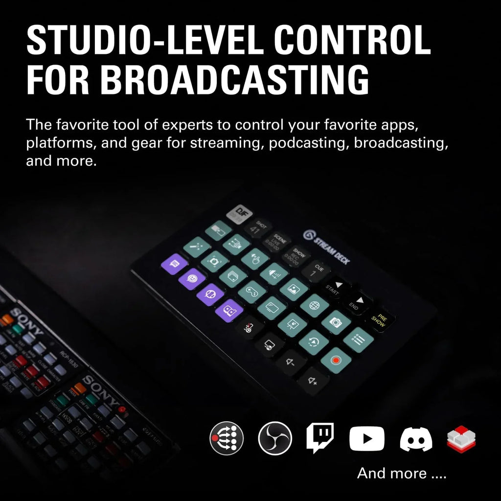 Controlador de streaming Stream Deck XL 10GAT9901 con 32 teclas macro LCD USB-C para OBS, Twitch, YouTube, Mac y PC