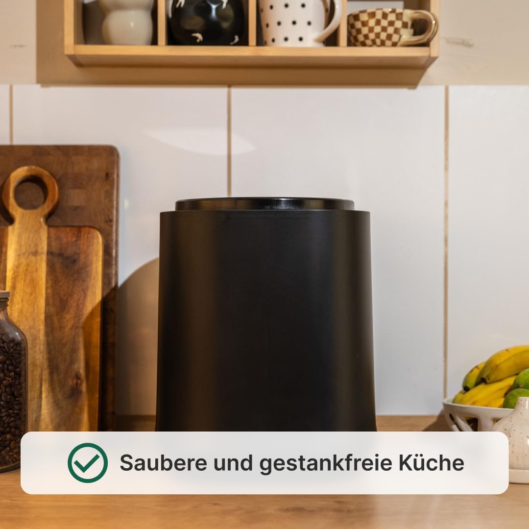 Compostador de cocina eléctrico 4L | Transforma tus residuos en abono con un clic | Compostador eléctrico WeEarth (Negro)