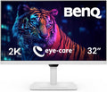 Monitor BenQ GW3290QT (32 pulgadas, QHD, IPS, cargador USB-C, DP/HDMI, diseño ergonómico, micrófono con reducción de ruido) compatible con MacBook