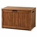 Caja de almacenamiento de madera de acacia 120 cm marrón