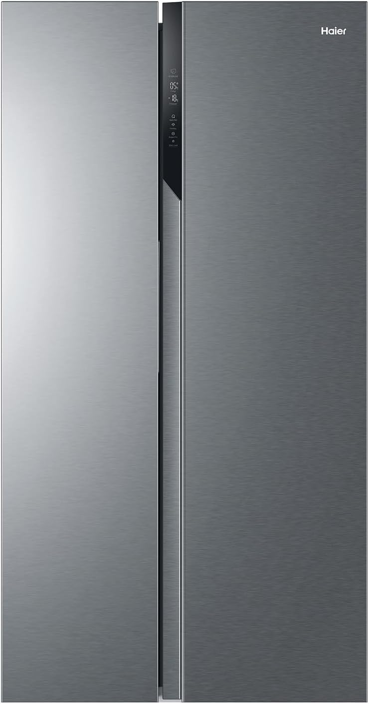 Haier - Frigorífico Americano - 2 Puertas - Clase Energética E - Tecnología Total No Frost Multi Air Flow - Inox - 337L + 191L (Congelador) - 177,5 x 90,8 x 64,7 cm - Modelo HSR3918ENPG