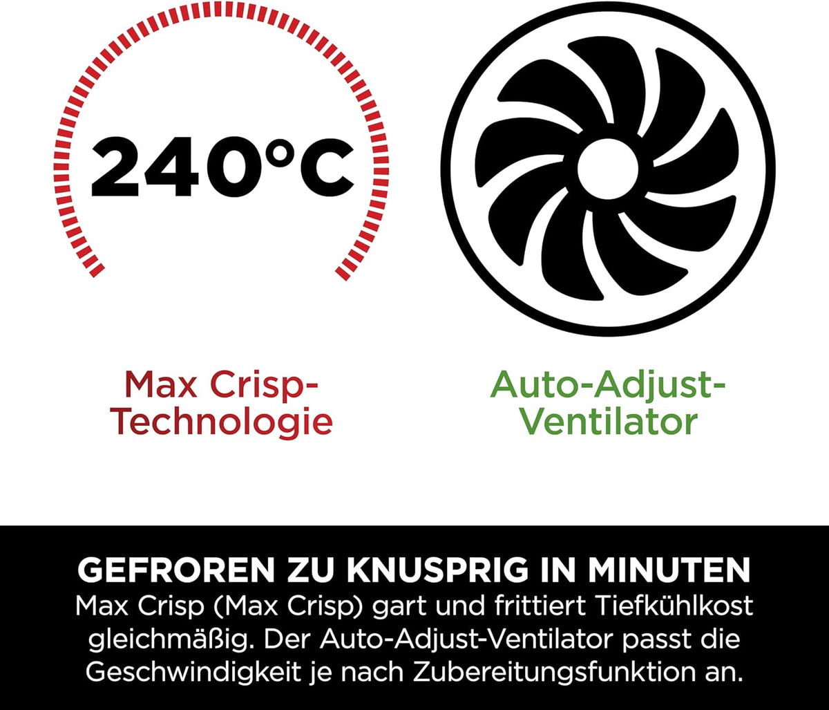 Freidora de aire digital de doble zona Ninja, 2 cajones, 6 en 1, freidora de aire sin aceite, 7,6 L, freír con aire, Max Crisp, asar, hornear, recalentar, cestas aptas para lavavajillas, gris metálico DZ300EU