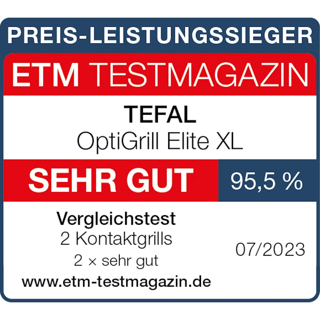 Tefal OptiGrill Elite XL Grill de contacto, 16 programas, pantalla digital, indicador de nivel de cocción, función Grill Boost, acero inoxidable, GC760D12