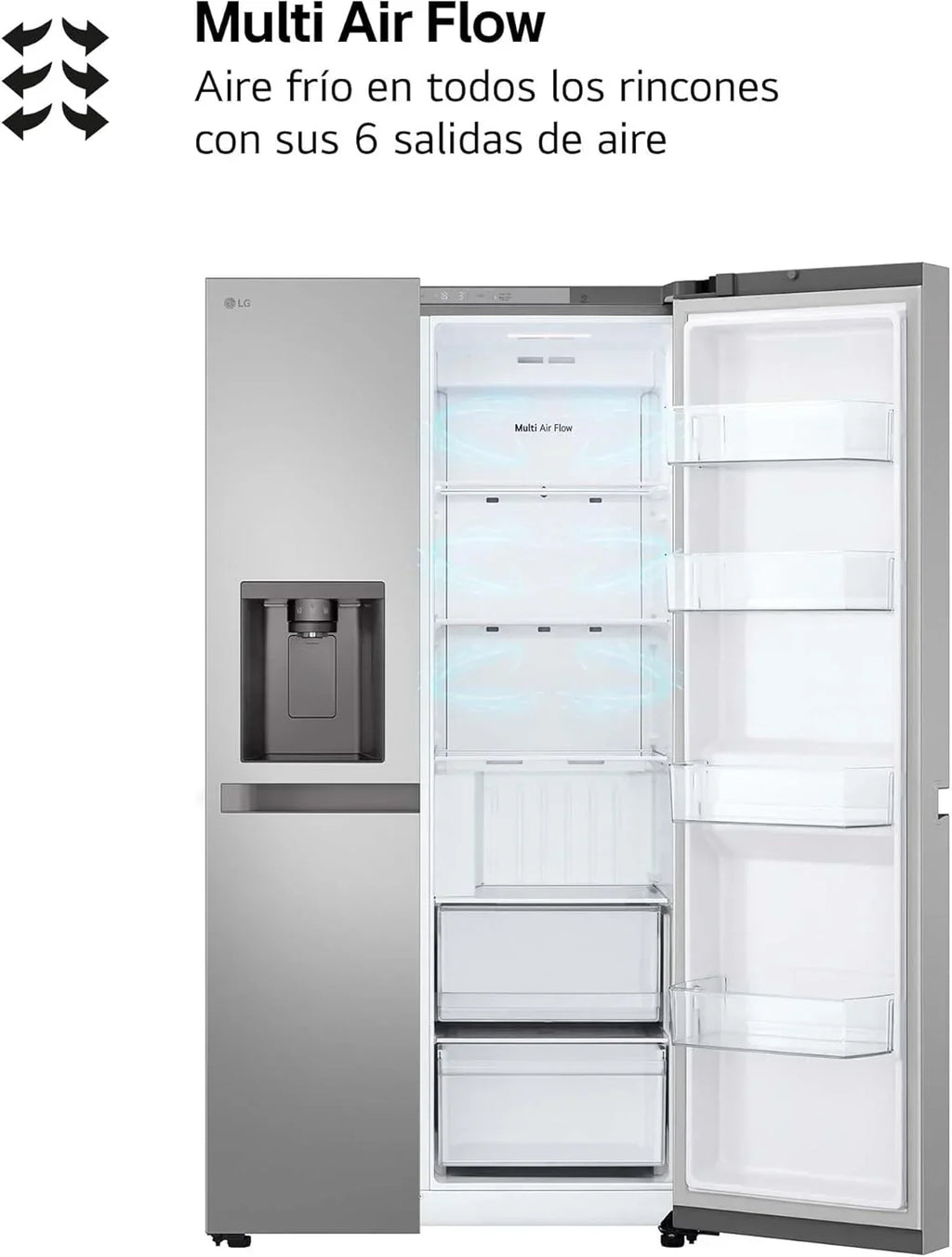 GSLC40PYPE - Frigorífico Side by Side, Serie 400, Clasificación E, 641 L, Inox Antihuellas