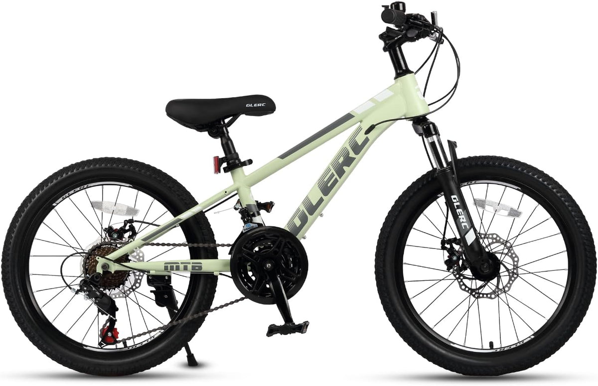Bicicleta de montaña para niños Glerc Skyline de 20-24 pulgadas para niños y niñas, bicicleta infantil para adolescentes de 6 a 18 años, bicicleta de 21 velocidades con suspensión delantera y frenos de disco, varios colores
