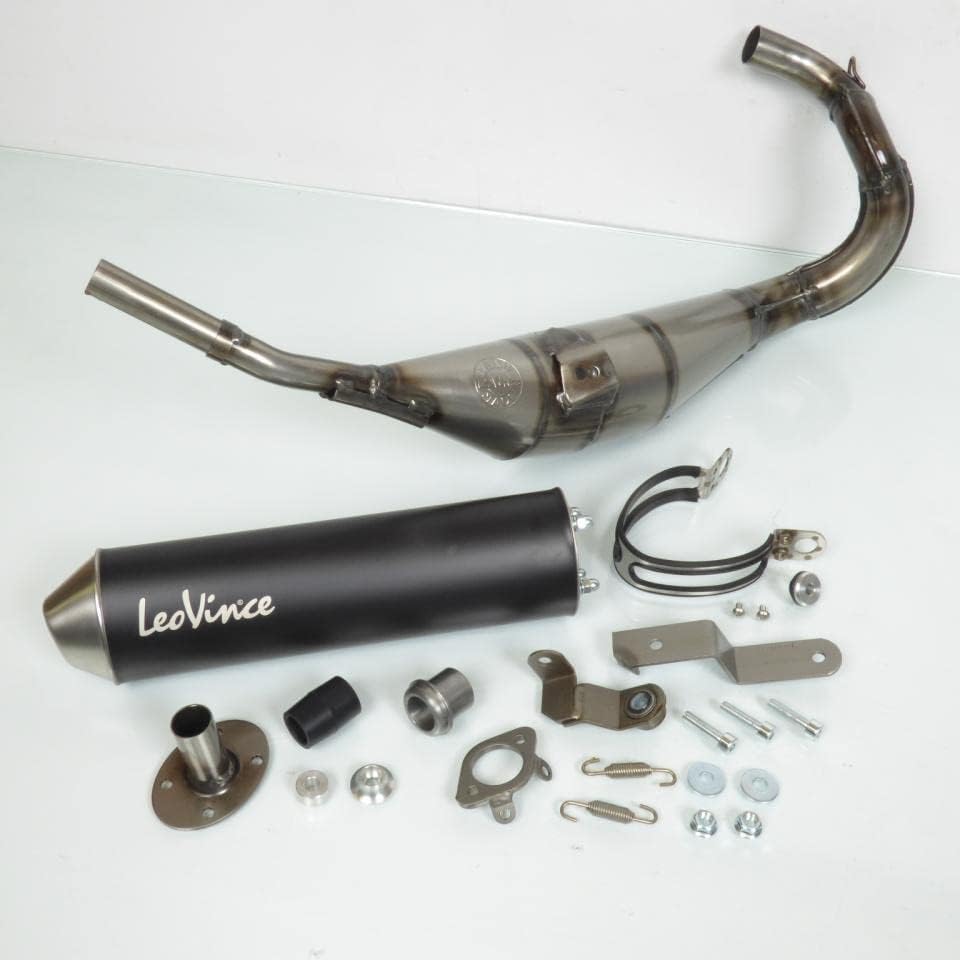 Silenciador de escape Leovince compatible con Moto Derbi 50 Senda R Drd posterior a 2003 3408BN /HM V6 negro paso bajo