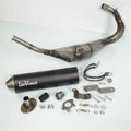 Silenciador de escape Leovince compatible con Moto Derbi 50 Senda R Drd posterior a 2003 3408BN /HM V6 negro paso bajo
