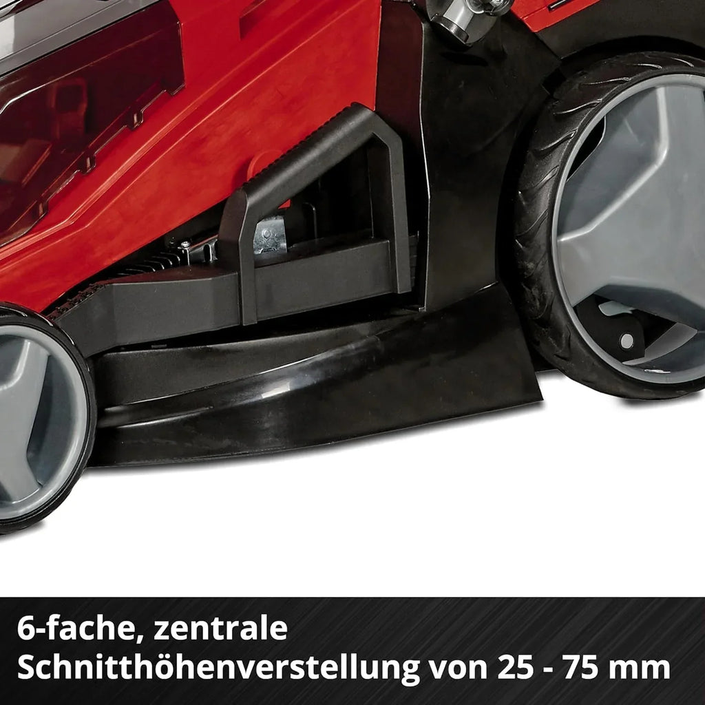 Cortacésped inalámbrico Einhell GE-CM 36/43 Li M Solo Power X-Change 36V 43cm 600m² sin escobillas, función mulching, 63L, 25-75mm, sin batería