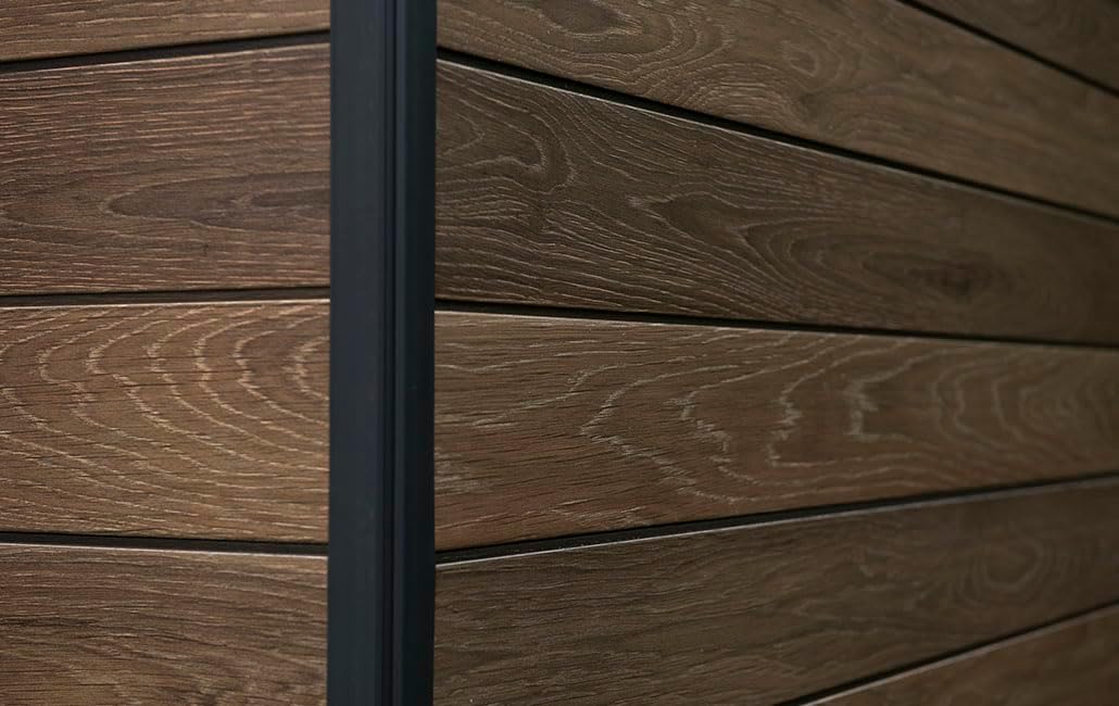 Caseta de jardín Keter Signature 11x7, cobertizo de resina con aspecto de madera, 340x218x226 cm, con cerradura y suelo incluido