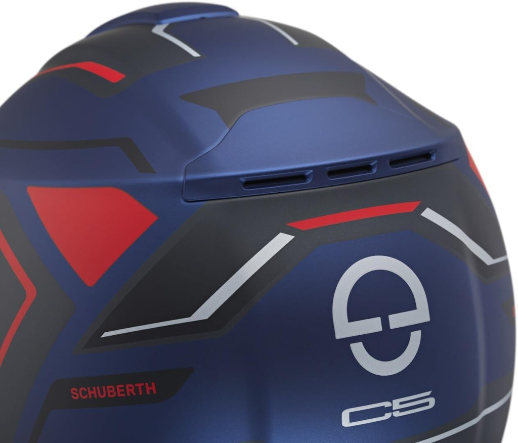 Casco modular Schuberth C5 Omega, azul mate/rojo, M (57)