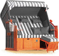 Strandkorb Hanse Ostsee 2,5 plazas Klassik XXL, 160 cm de ancho - Reclinable, ya montado, incluye ruedas para strandkorb, ideal para el hogar, balcón y terraza