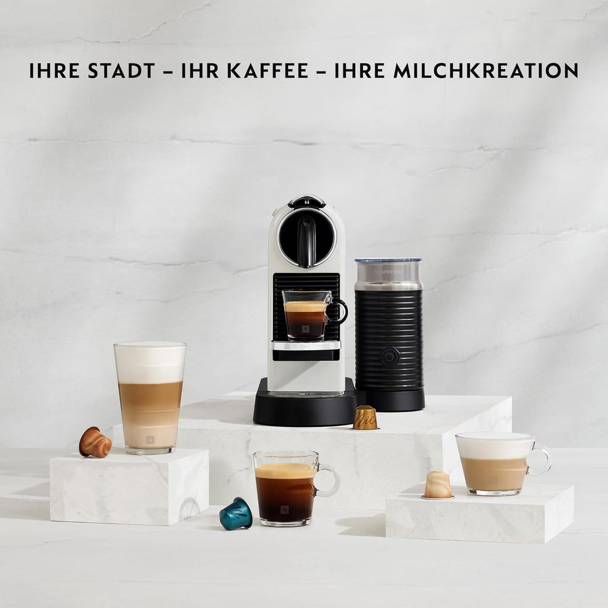 Cafetera De'Longhi Nespresso Citiz EN267.WAE con espumador de leche, función de ahorro de energía, negra