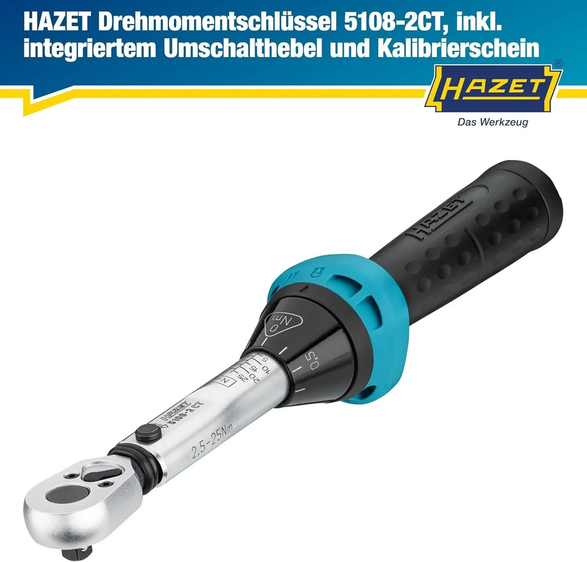 Llave dinamométrica 5108-2CT 2,5-25 Nm 1/4 pulgada carraca reversible herramienta para bicicleta con certificado de calibración 232 mm