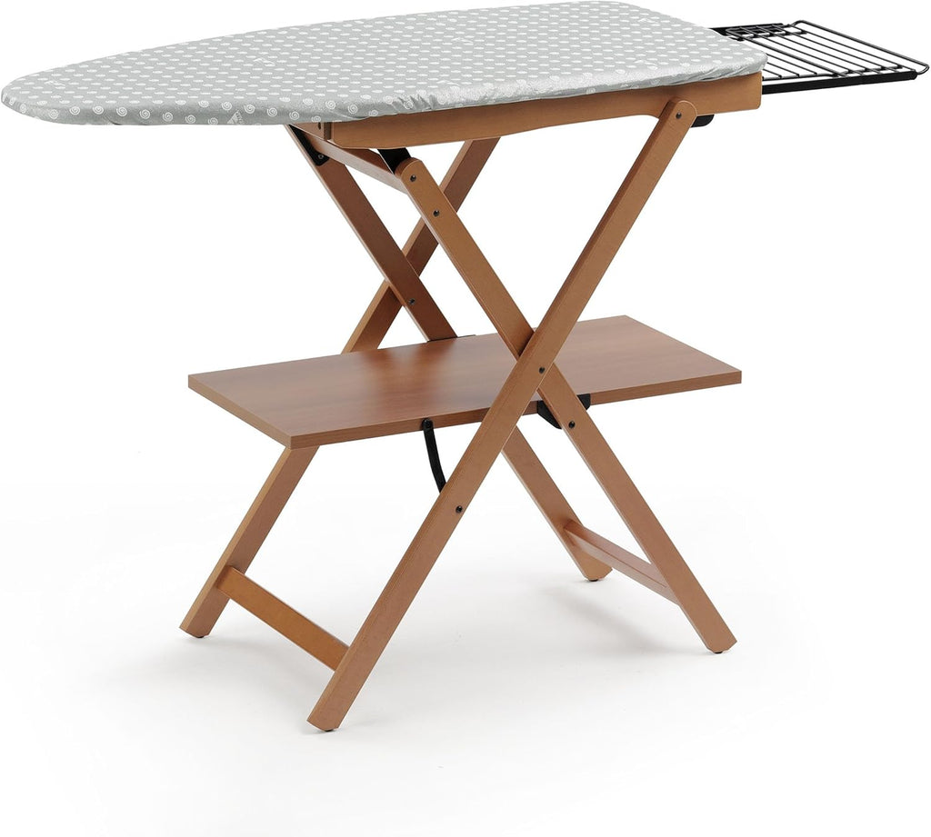 Tabla de planchar plegable, 622 ASTIR, madera de haya maciza, color cerezo, altura no ajustable, 135 x 45 x al. 87 cm - Arredamenti Italia AR_IT Il Cuore del Legno