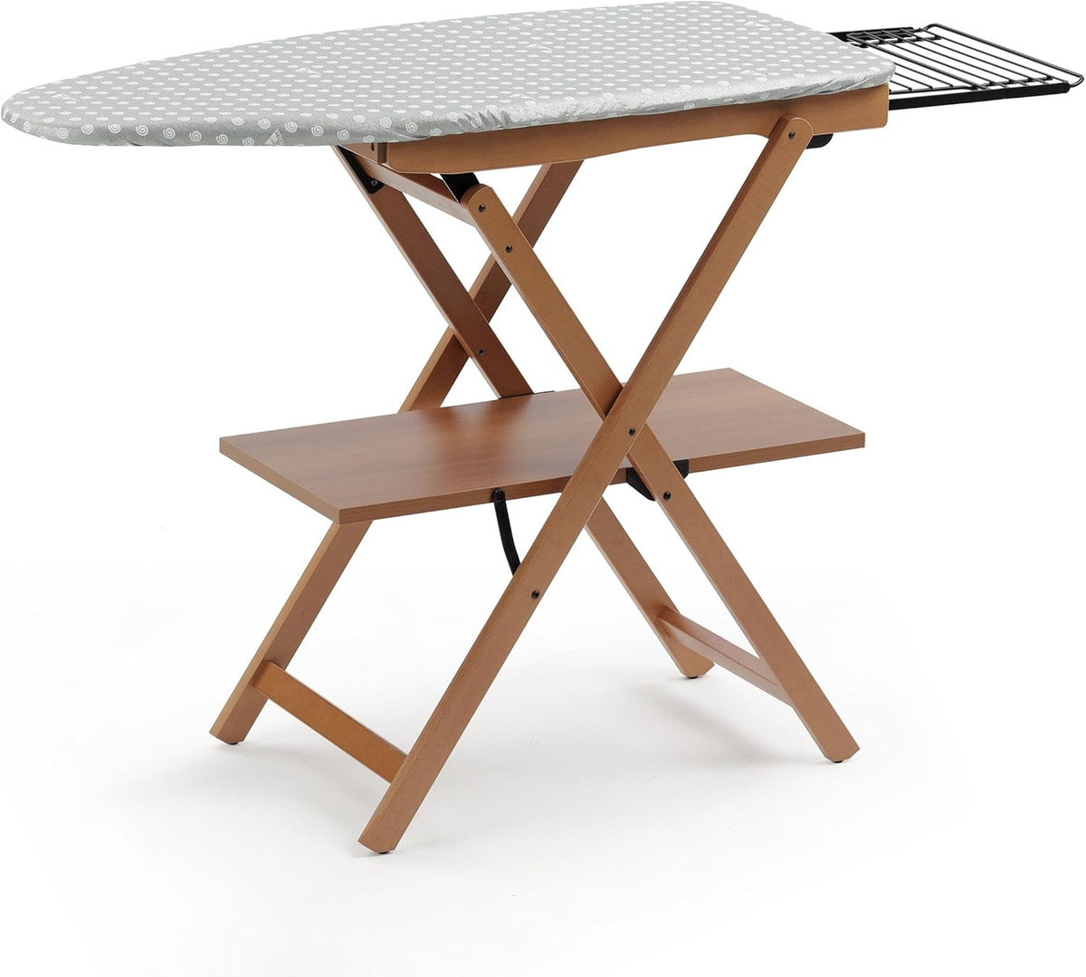 Tabla de planchar plegable, 622 ASTIR, madera de haya maciza, color cerezo, altura no ajustable, 135 x 45 x al. 87 cm - Arredamenti Italia AR_IT Il Cuore del Legno