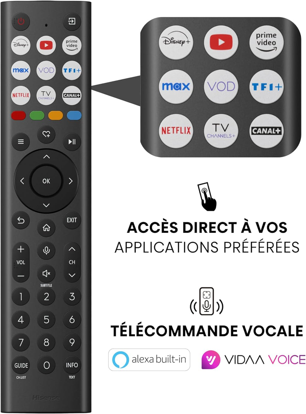 Hisense Smart TV 43 pulgadas 43A6Q 4K UHD Dolby Vision HDR VIDAA con Youtube, Netflix, Disney+, Channel + (Modelo 2025)