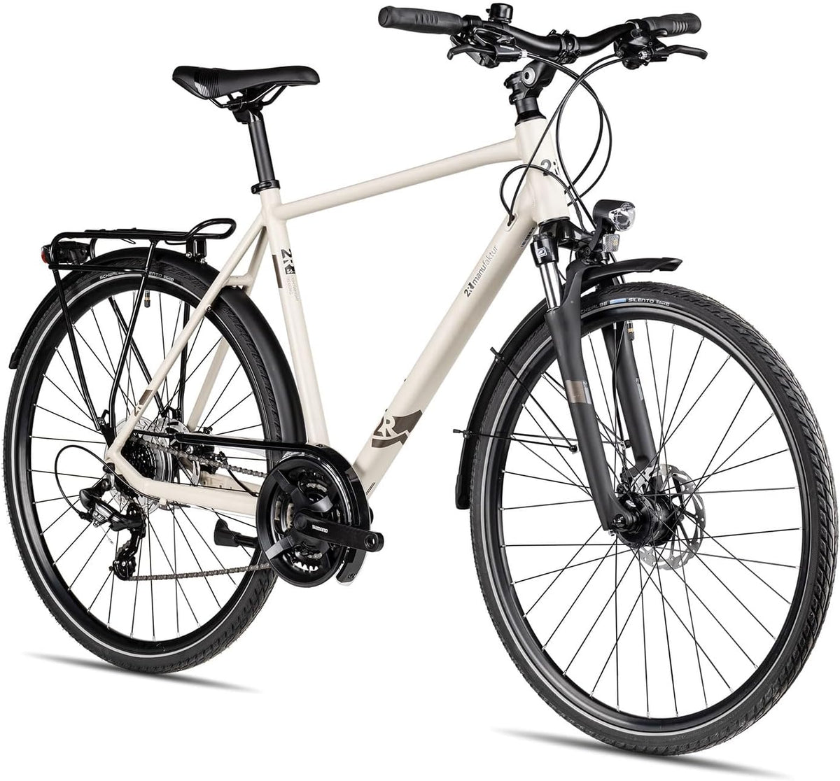 TRS GO | Bicicleta de trekking | Bicicleta para hombre de 28 pulgadas | Transmisión de 21 velocidades | Freno de disco mecánico | incluye equipamiento para carretera