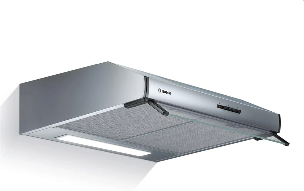 Bosch DUL63CC50 okap kuchenny z serii 4 podtynkowy, 1 silnik i 3 prędkości ssania, oświetlenie LED, 60 cm, 146 W, stal nierdzewna