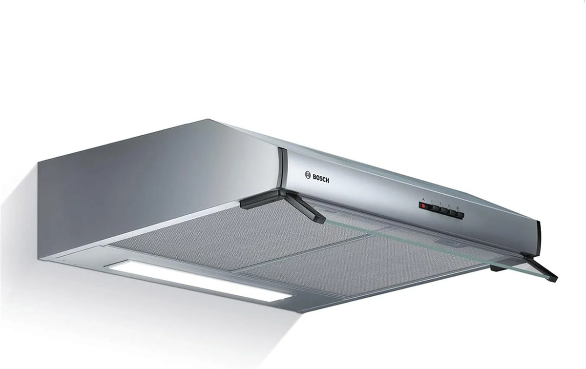 Bosch DUL63CC50 okap kuchenny z serii 4 podtynkowy, 1 silnik i 3 prędkości ssania, oświetlenie LED, 60 cm, 146 W, stal nierdzewna