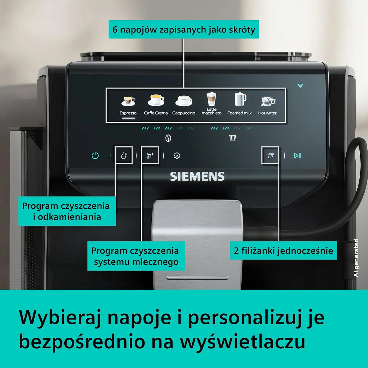 Siemens EQ500 iAroma Ekspres do kawy, TP551E07, czarny