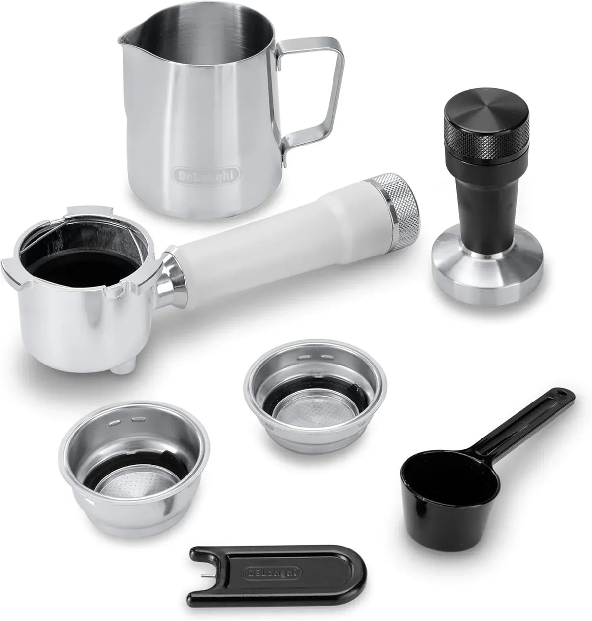 De'Longhi Dedica – Cafetera de bomba de acero inoxidable para café molido o monodosis, espresso y capuchino, depósito de 1,3 litros, sistema antigoteo, modelo EC685.M, color metal