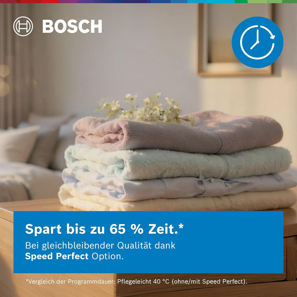 Lavadora inteligente Bosch WGB244040 Serie 8, 9 kg, 1400 rpm, fabricada en Alemania, Active Water Plus para ahorro de energía y agua, vapor Iron Assist para eliminar arrugas, Mini Load