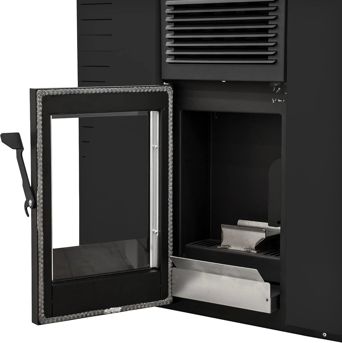 STUFE A PELLET ITALIA - Marmolada 14 kW - Wydajność 92%, Ogrzewa 130 m², 5 prędkości i mocy, autonomia 19 h, programowalny, CZARNY