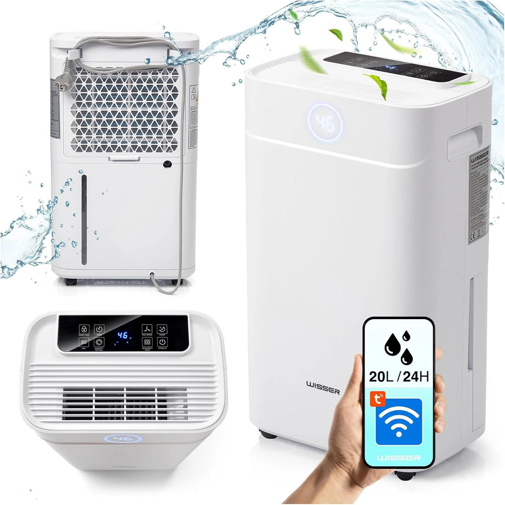 Wisser Elektryczny osuszacz powietrza 20 l/24 h do piwnic do 50 m² – 42 dB