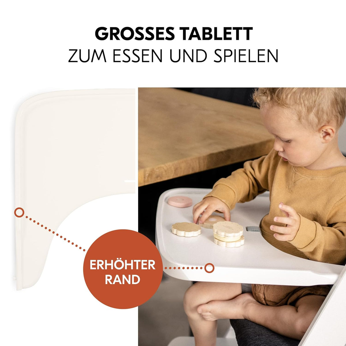 Hauck Trona Beta+ Newborn Set Eco Bouncer - Trona de madera evolutiva para bebés desde el nacimiento, incluye accesorio para recién nacidos, cojín de asiento y bandeja - Gris oscuro