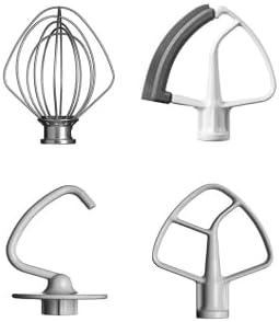 Robot de cocina KitchenAid Artisan, 4,8 litros, incluye accesorios, picadora de carne, cortador de verduras, accesorio para zumos, kit de repostería con 2 moldes y 1 bandeja para horno, mega set de invierno