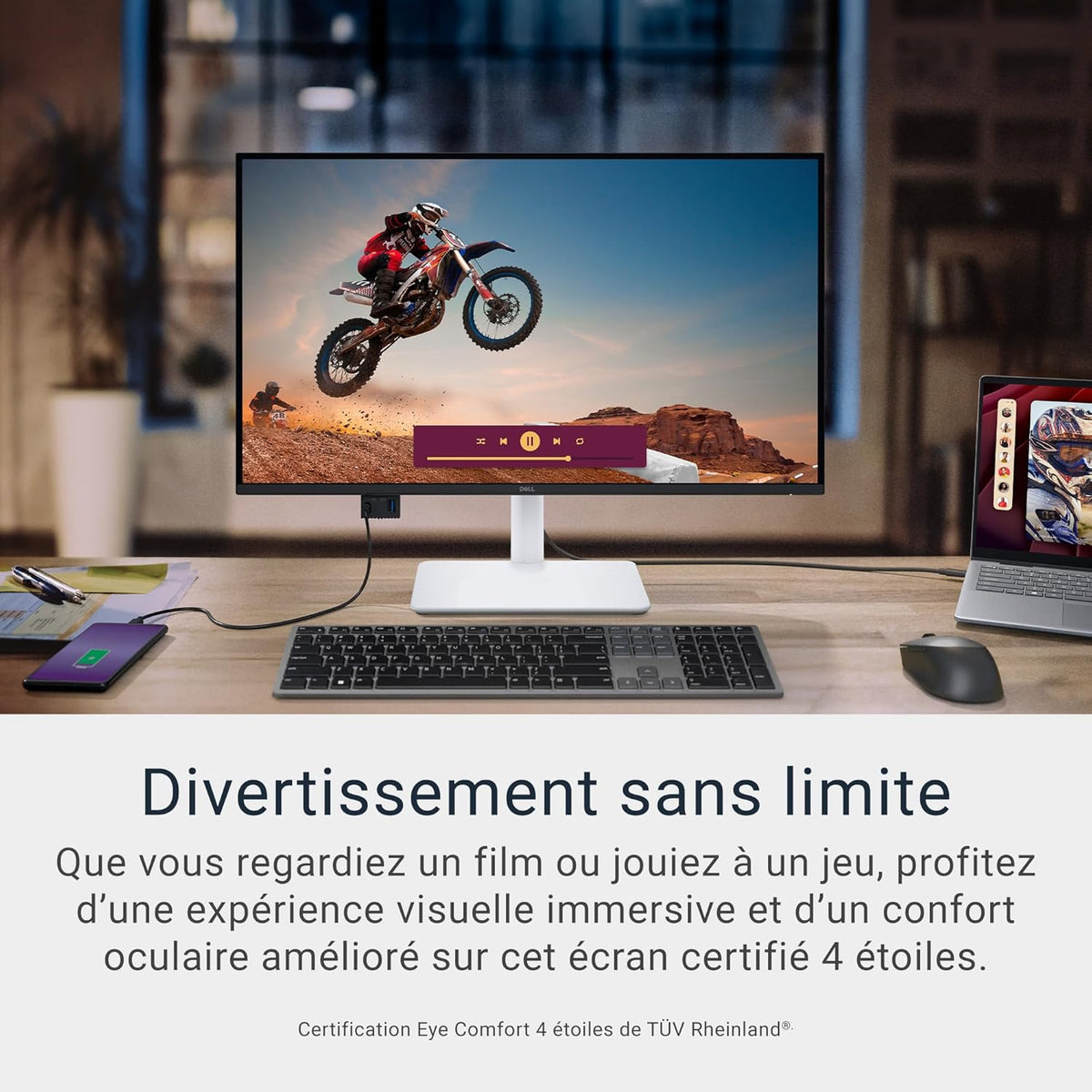 Monitor Dell 27 Plus USB-C - S2725QC, 4K UHD (3840x2160), 120Hz, IPS, 4ms, AMD FreeSync Premium, 99% sRGB, ajuste de altura, altavoces integrados, 2 USB-C, 2 HDMI, 2 USB, garantía de 3 años