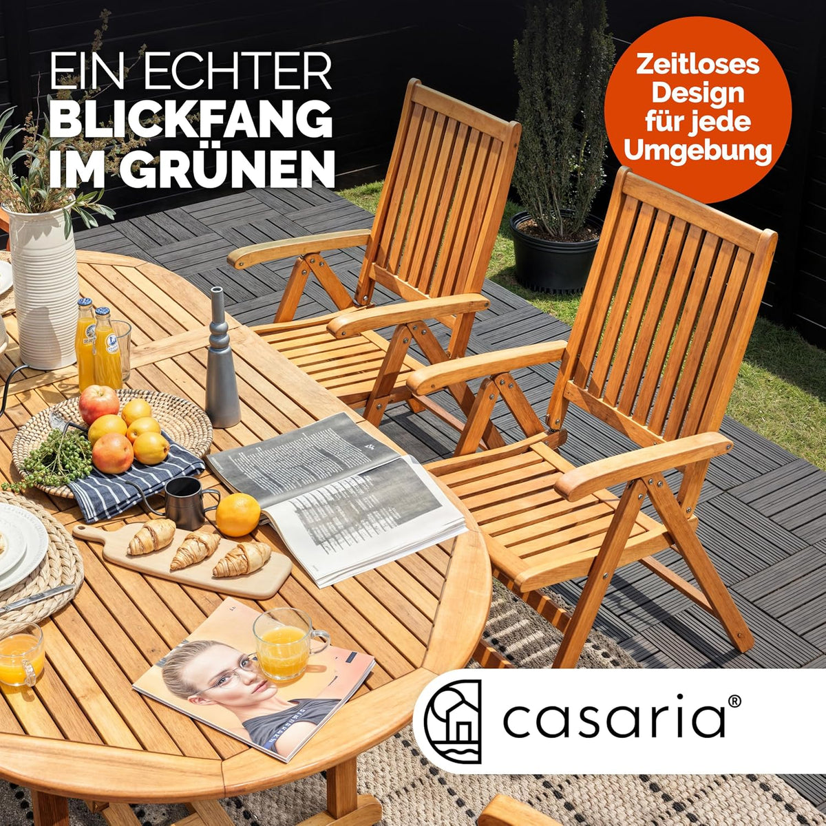 Mesa de jardín Casaria® resistente a la intemperie, con certificación FSC®, 200x100 cm