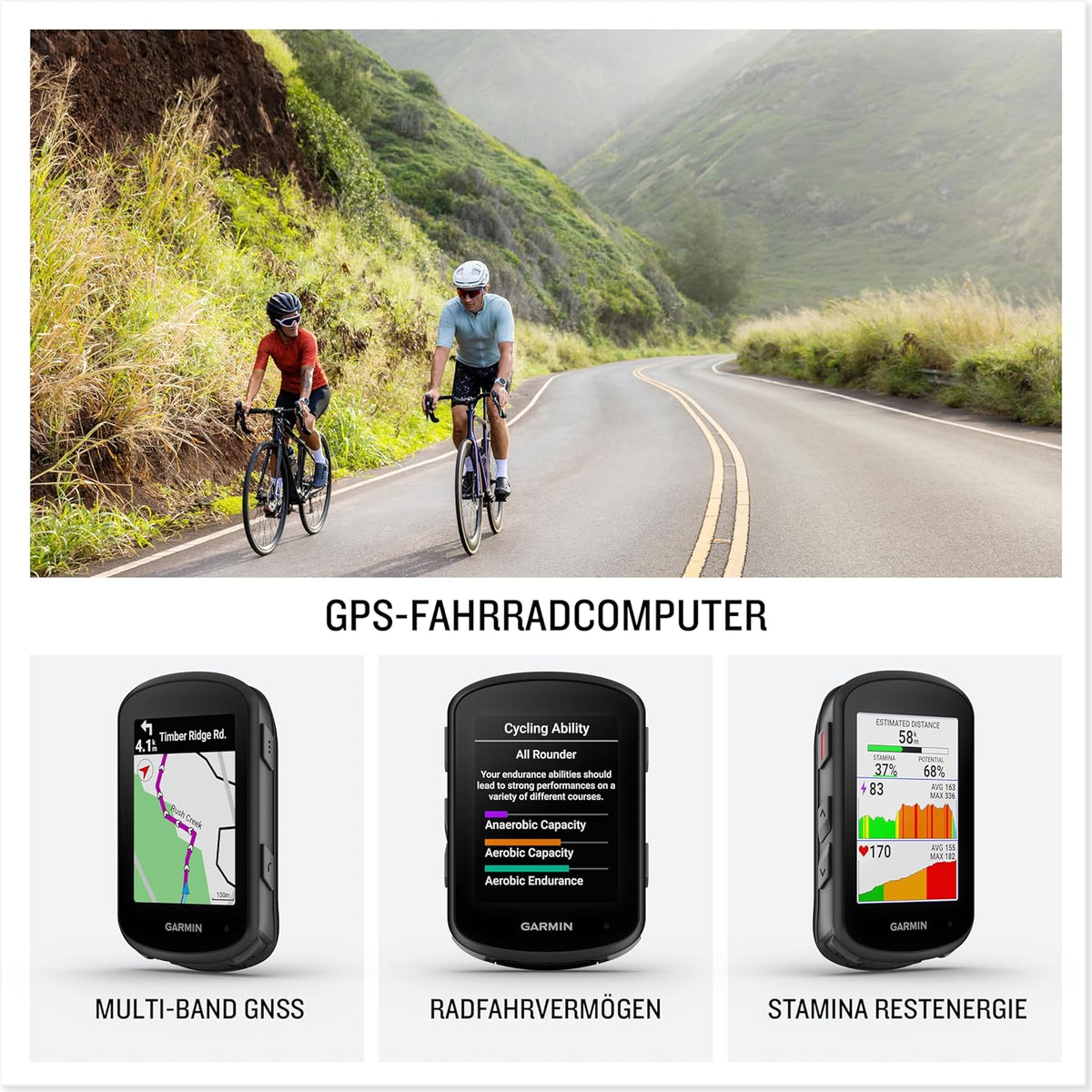Garmin Edge 540 – UE Central + West, ciclocomputador GPS con botones, pantalla a color de 2,6 pulgadas, mapas de Europa, datos de rendimiento completos, hasta 26 horas de autonomía de batería