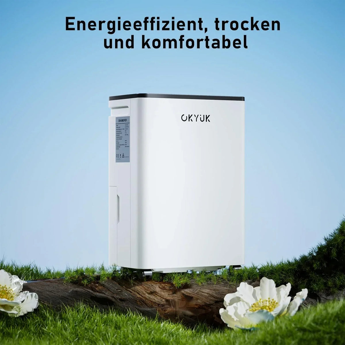 Deshumidificador eléctrico de 12 L PD12R-03DE con pantalla digital, depósito de agua de 2,5 L, temporizador y apagado automático