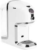 BRU Máquina de té para té a granel, hierbas y bolsitas de té - Dispensador de agua caliente y tetera en uno - SIN cápsulas, agua filtrada con solo pulsar un botón, sistema de limpieza automática (blanco/cromo)