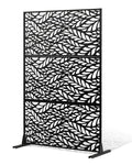 VEVOR Biombo, 120x50,8x183 cm, paredes y paneles de privacidad para exteriores, separador de ambientes independiente con soporte, divisor decorativo para balcón, terraza, interiores, negro